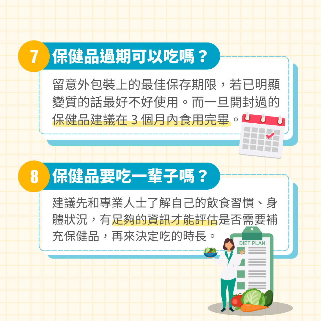 營養保健食品常見問題：保健品過期可以吃嗎？保健品要吃一輩子嗎？