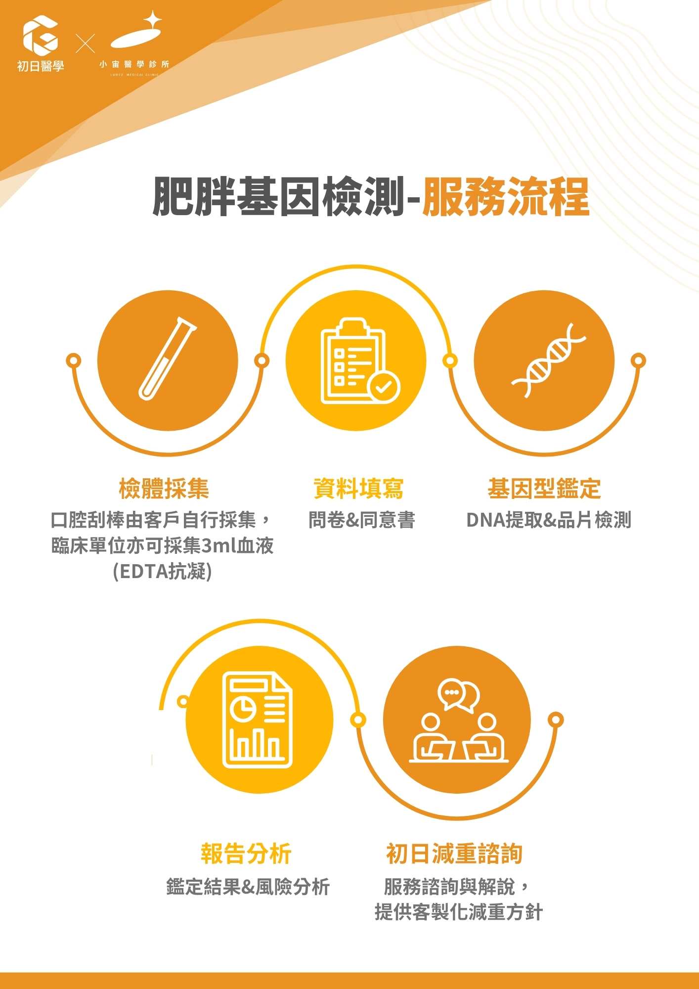 初日診所的肥胖基因檢測服務流程