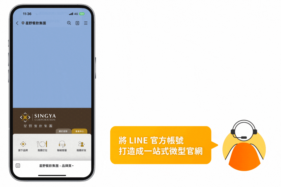 星野餐飲集團好友互動畫面