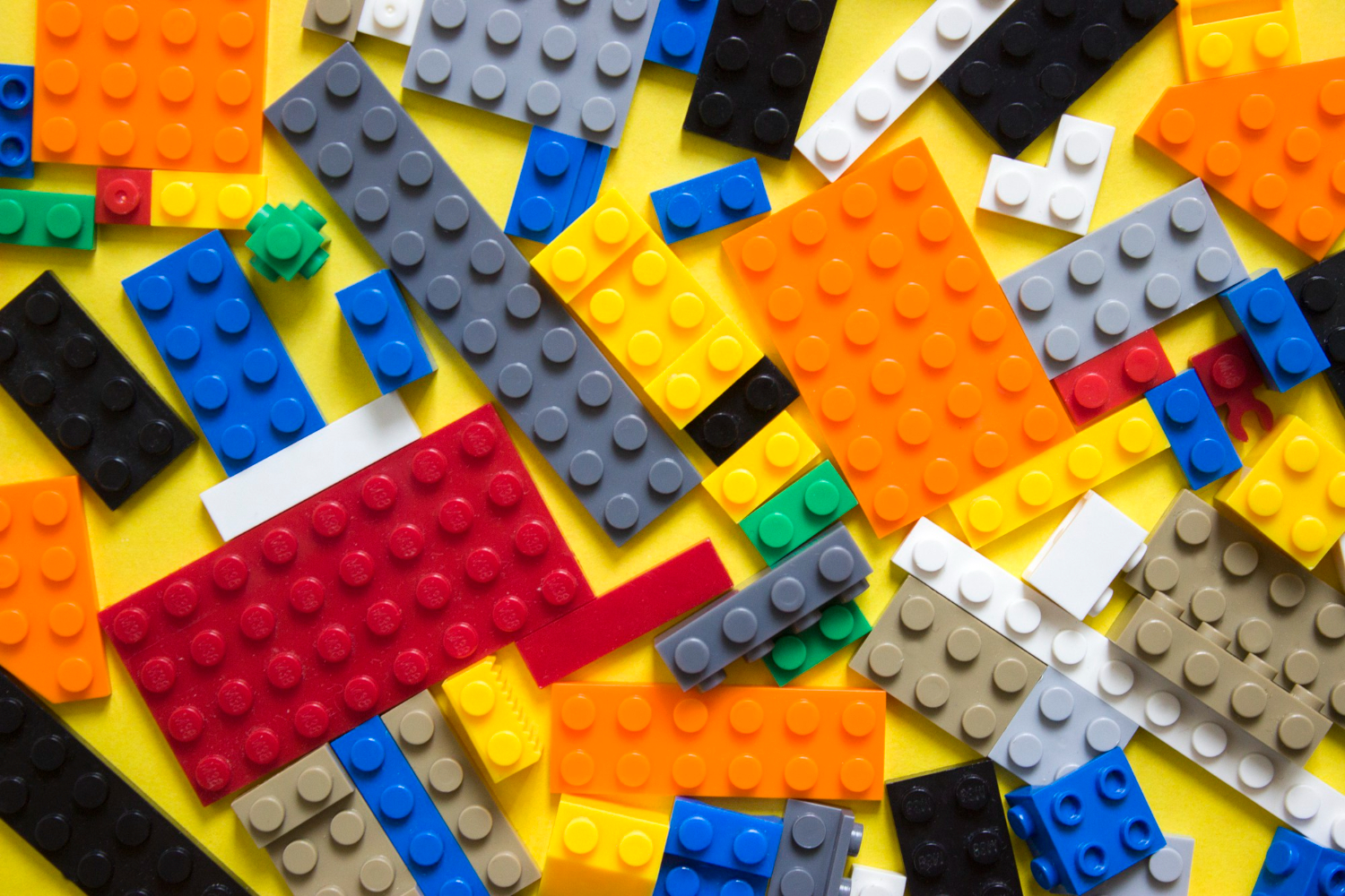 Children's constructors on yellow