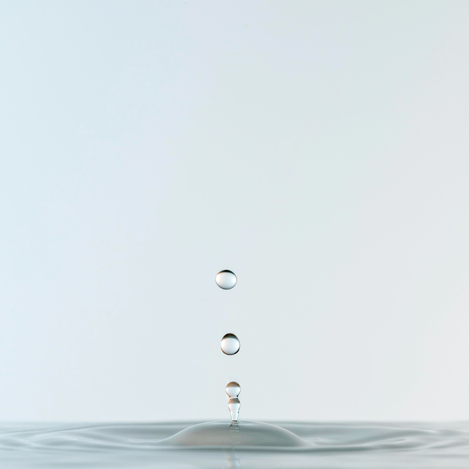 clear drops in liquid