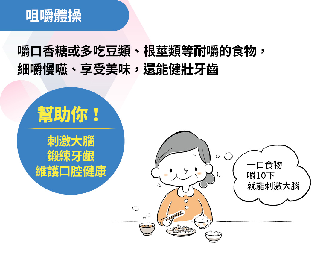 咀嚼體操，鍛練牙齦