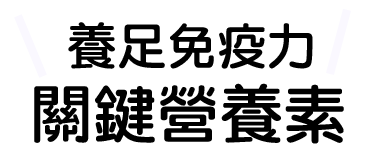 養足免疫力　關鍵營養素