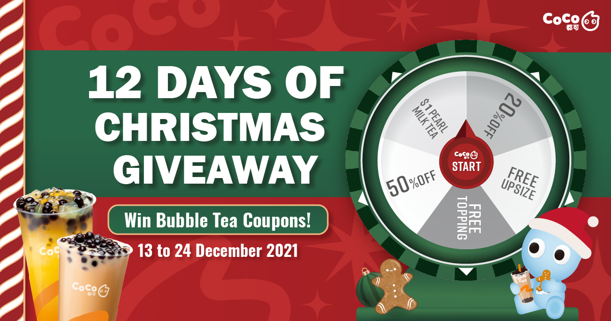 CoCo Tea Australia 12 Days Christmas Coupon Wheel