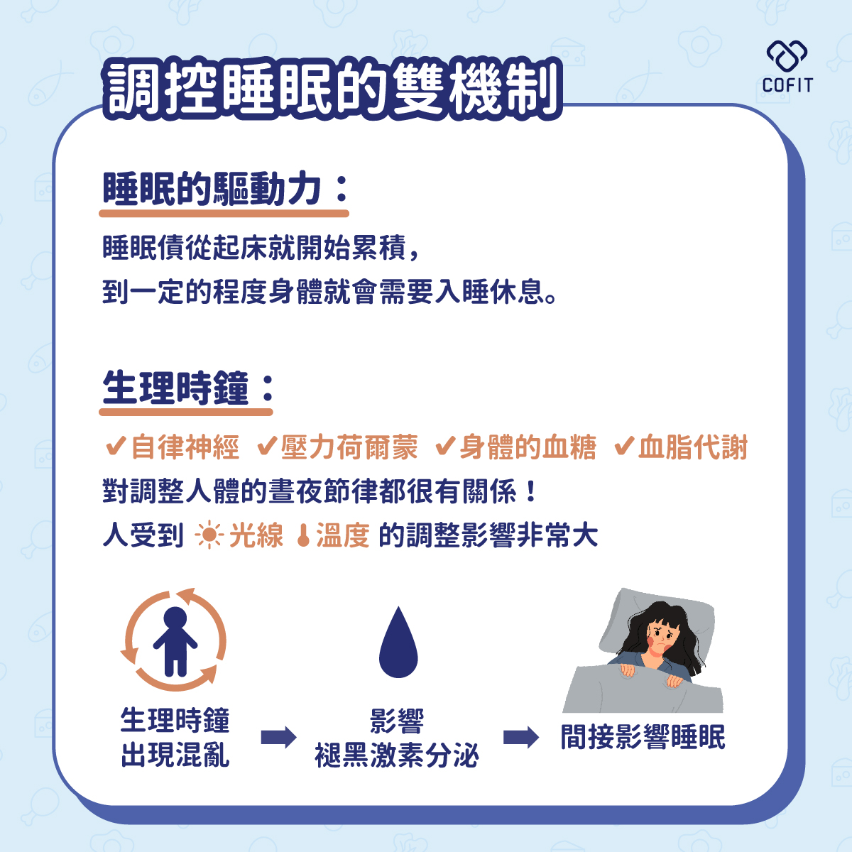 調控睡眠的雙機制：驅動力與生理時鐘