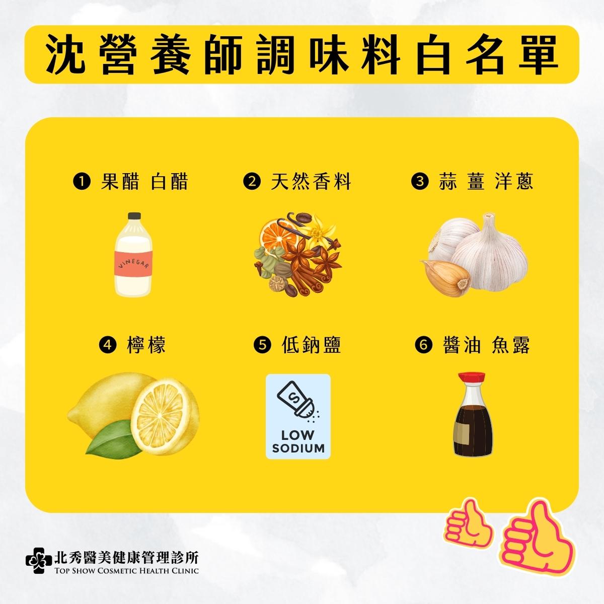 沈宛徵營養師推薦的調味料名單