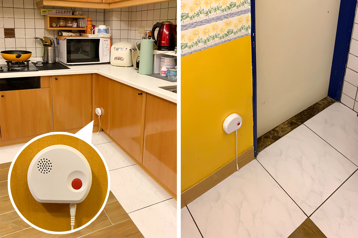 水位偵測器體積輕巧又不占空間，能在第一時間察覺淹水並發出警報。