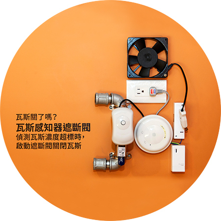 當濃度達到一定數值，瓦斯偵測器就會啟動提醒。