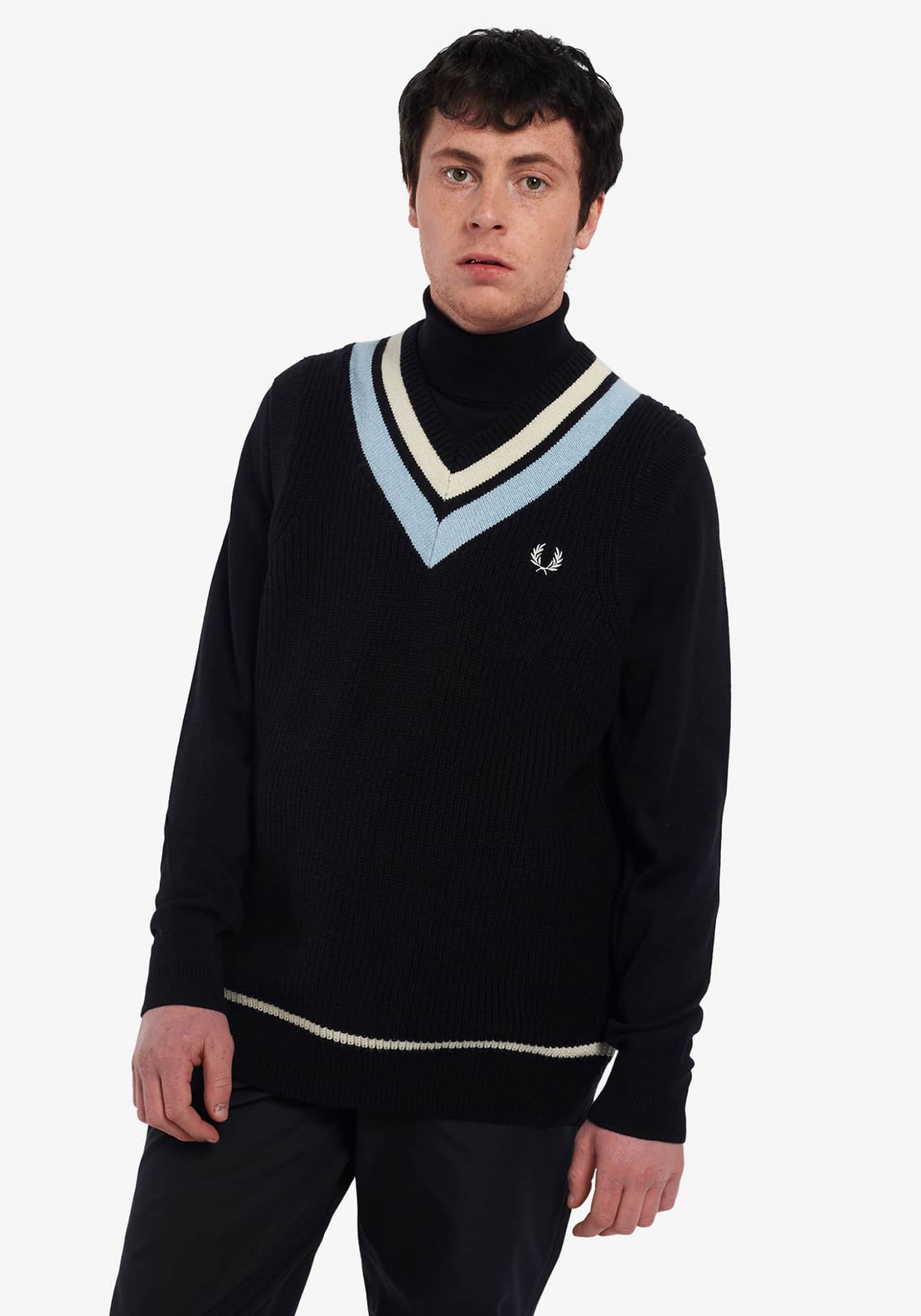 FRED PERRY
K2538 V領直紋編織背心