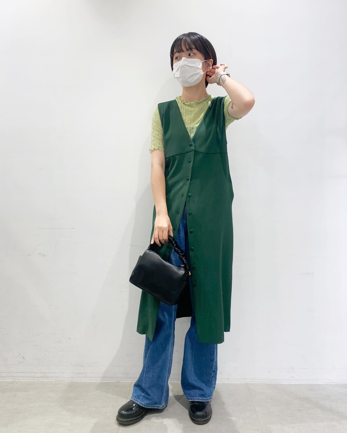 正面鈕扣背心裙
