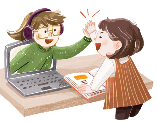 線上教學讓學生在家學習不間斷。插畫：豆比插畫