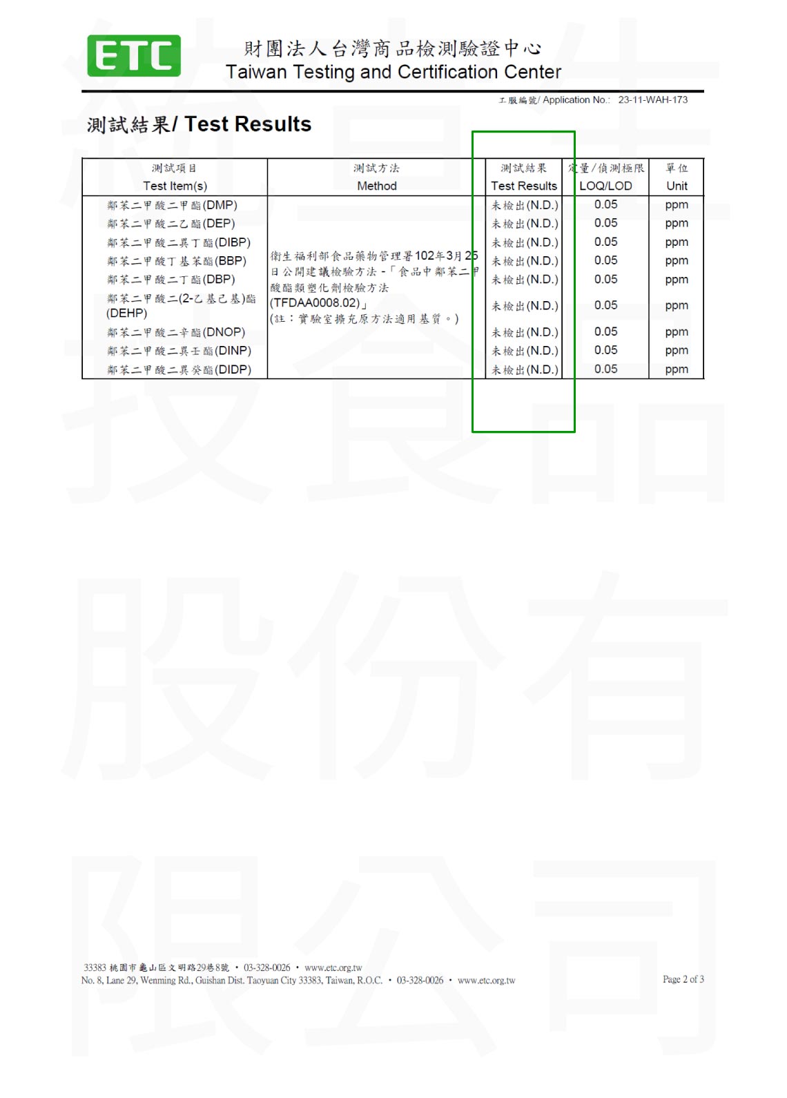 蛋白聚醣塑化劑檢驗報告