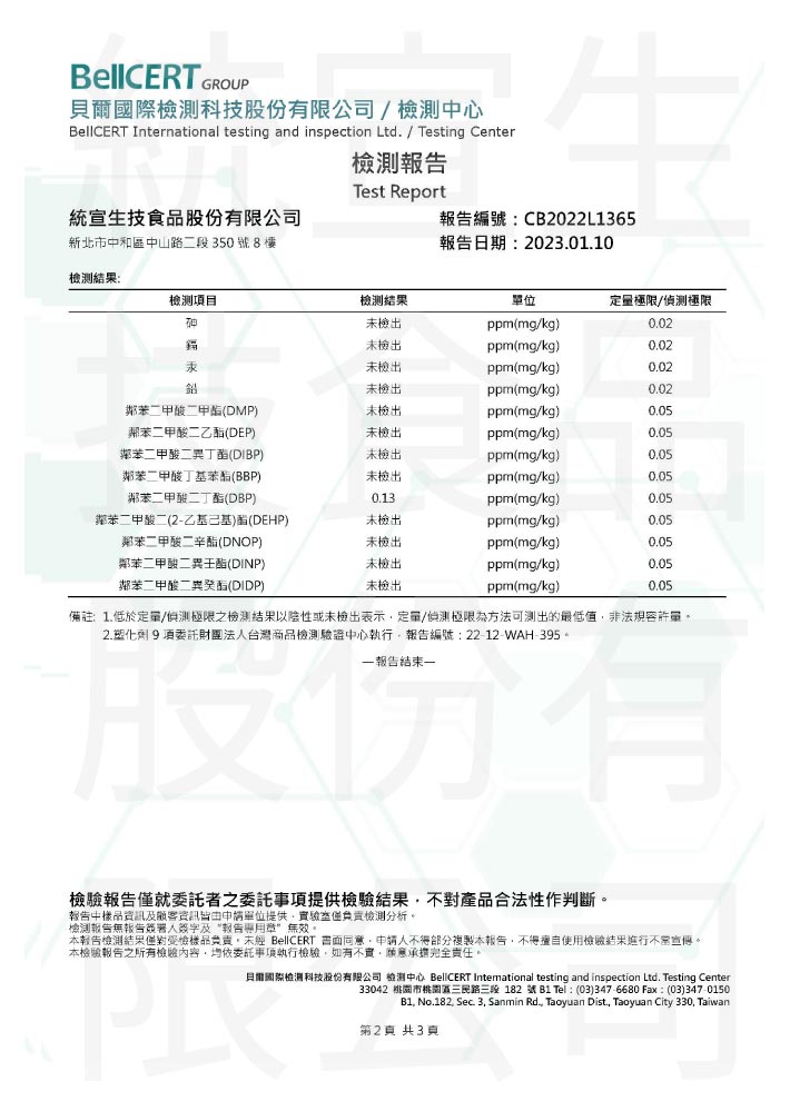 補給葉黃素_塑化劑重金屬_檢驗報告