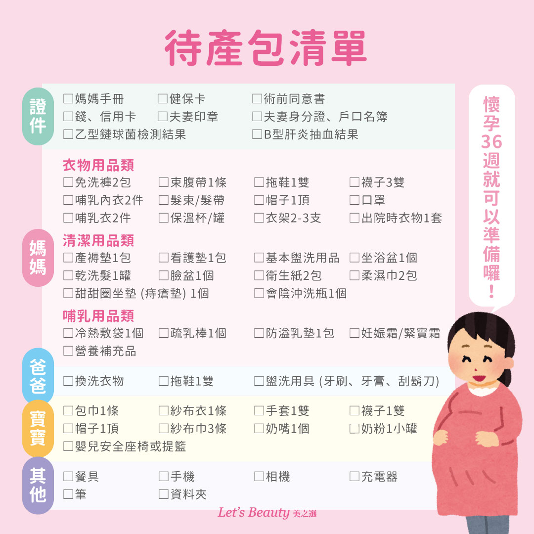 產前產後生產待產包清單