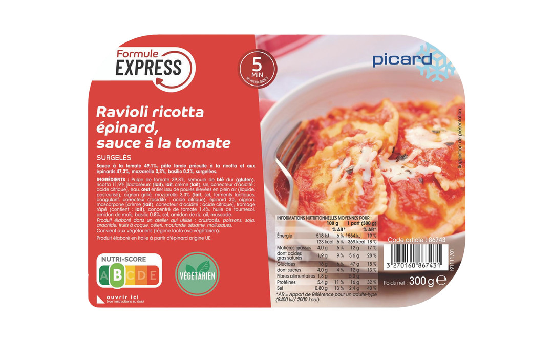 Picard 菠菜番茄醬起司餃