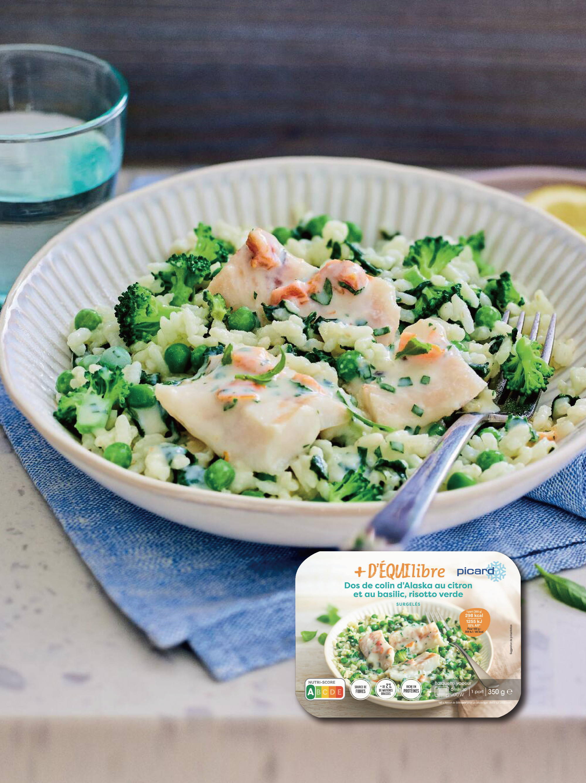 商品圖片 Picard 鱈魚柳佐檸檬羅勒青醬燉飯