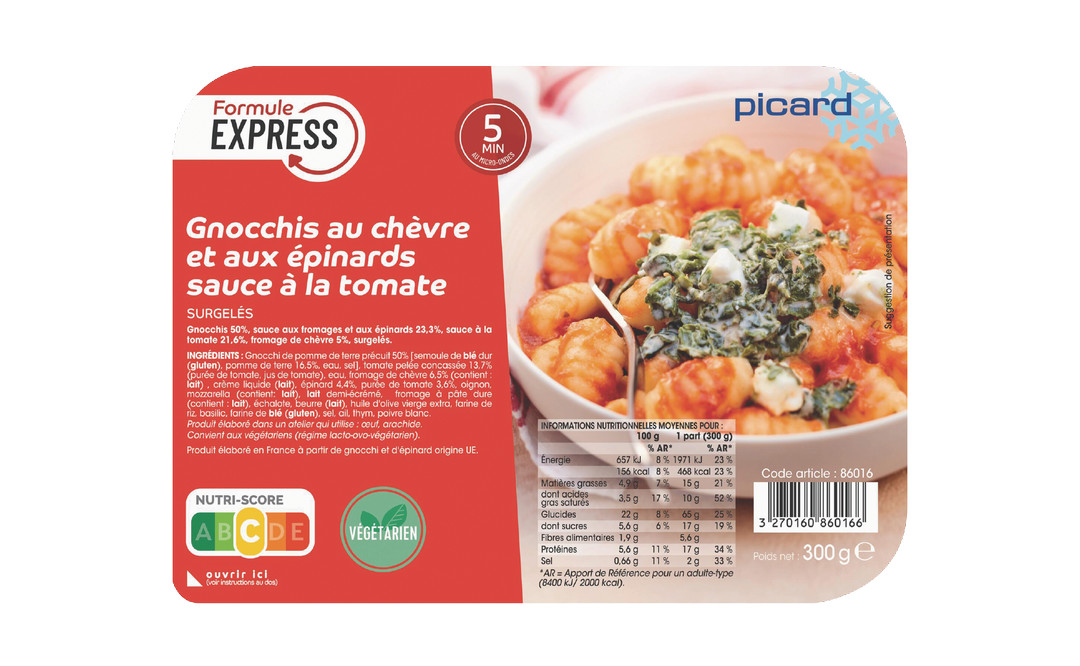 Picard 起司菠菜番茄醬麵疙瘩